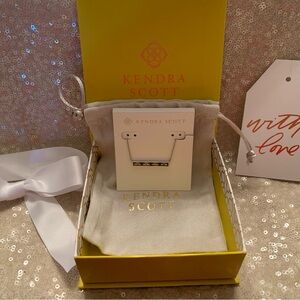 NWOT Kendra Scott Jack Silver with Charcoal Grey Crystals Short Pendant Necklace